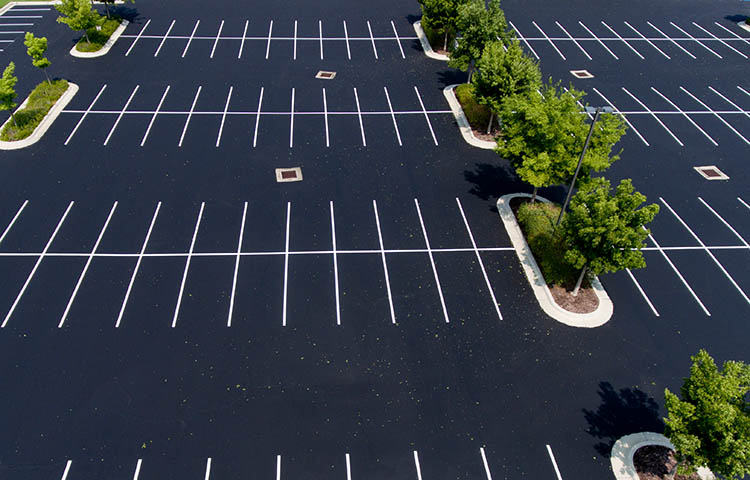 freshly cleaned and painted parking lot | Jacksonville, IL
