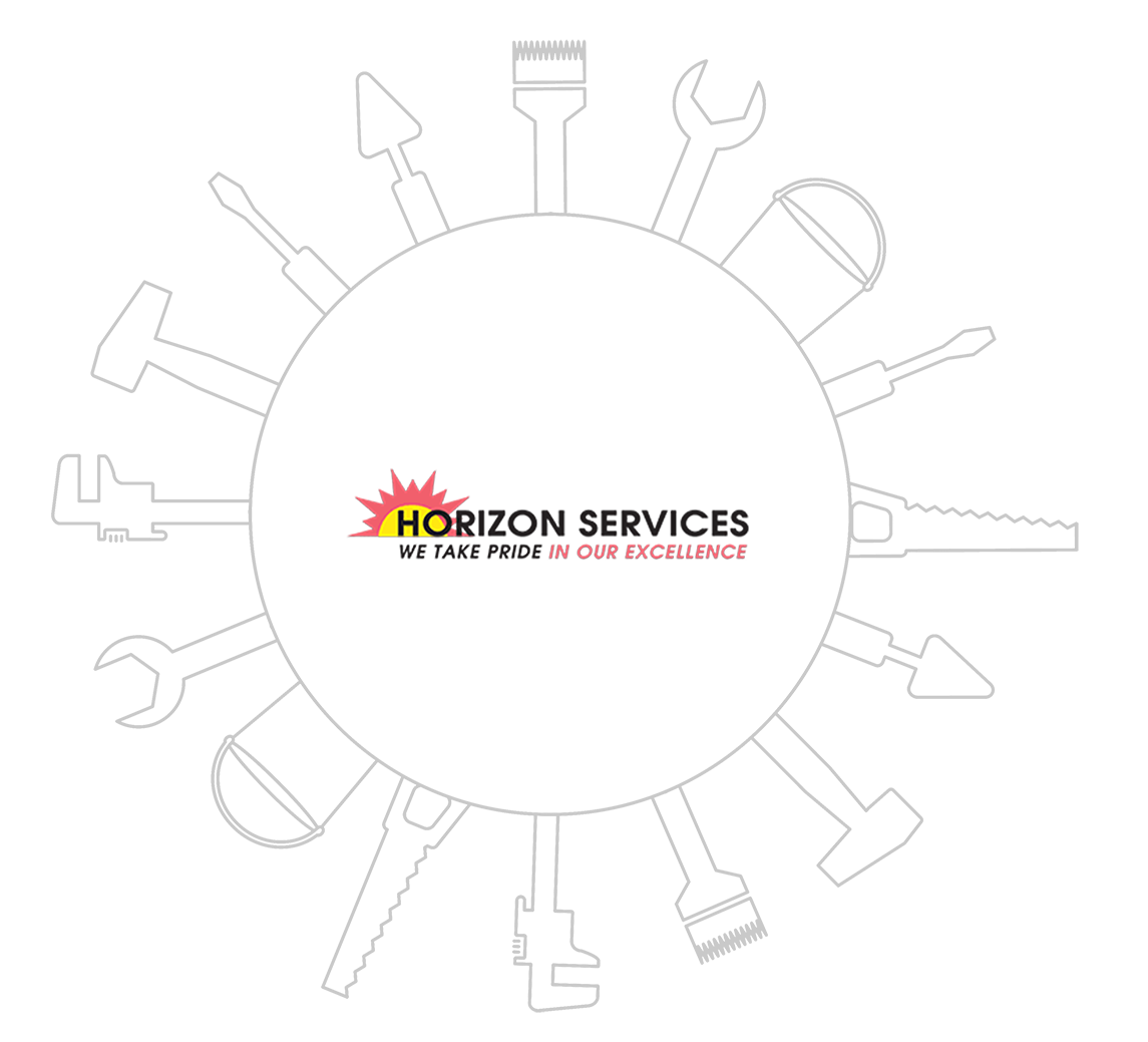 tools and sun graphic with Horizon Services logo | Jacksonville, IL